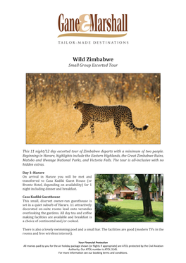 Wild Zimbabwe Guided Safari