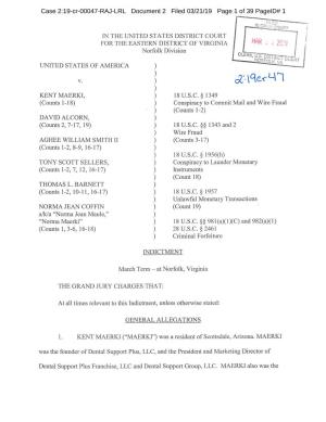 United States V. Maerki, Case No. 2:19-CR-47: Indictment
