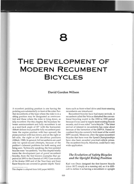 The Development of Modern Recumbent Bicycles