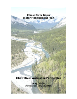 Elbow River Basin Water Management Plan