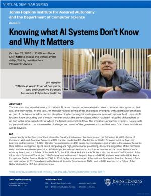 Knowing What AI Systems Don't Know and Why It Matters