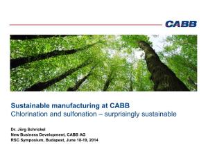 Sustainable Manufacturing at CABB Chlorination and Sulfonation – Surprisingly Sustainable