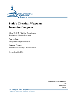 Syria's Chemical Weapons