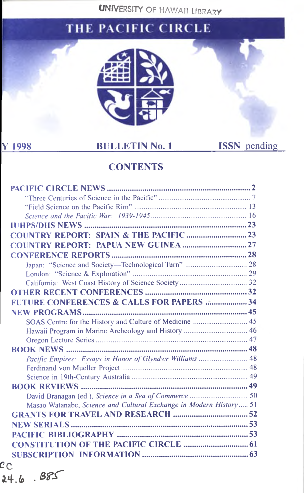 Bulletin No. 1 – May 1998 (Pdf)