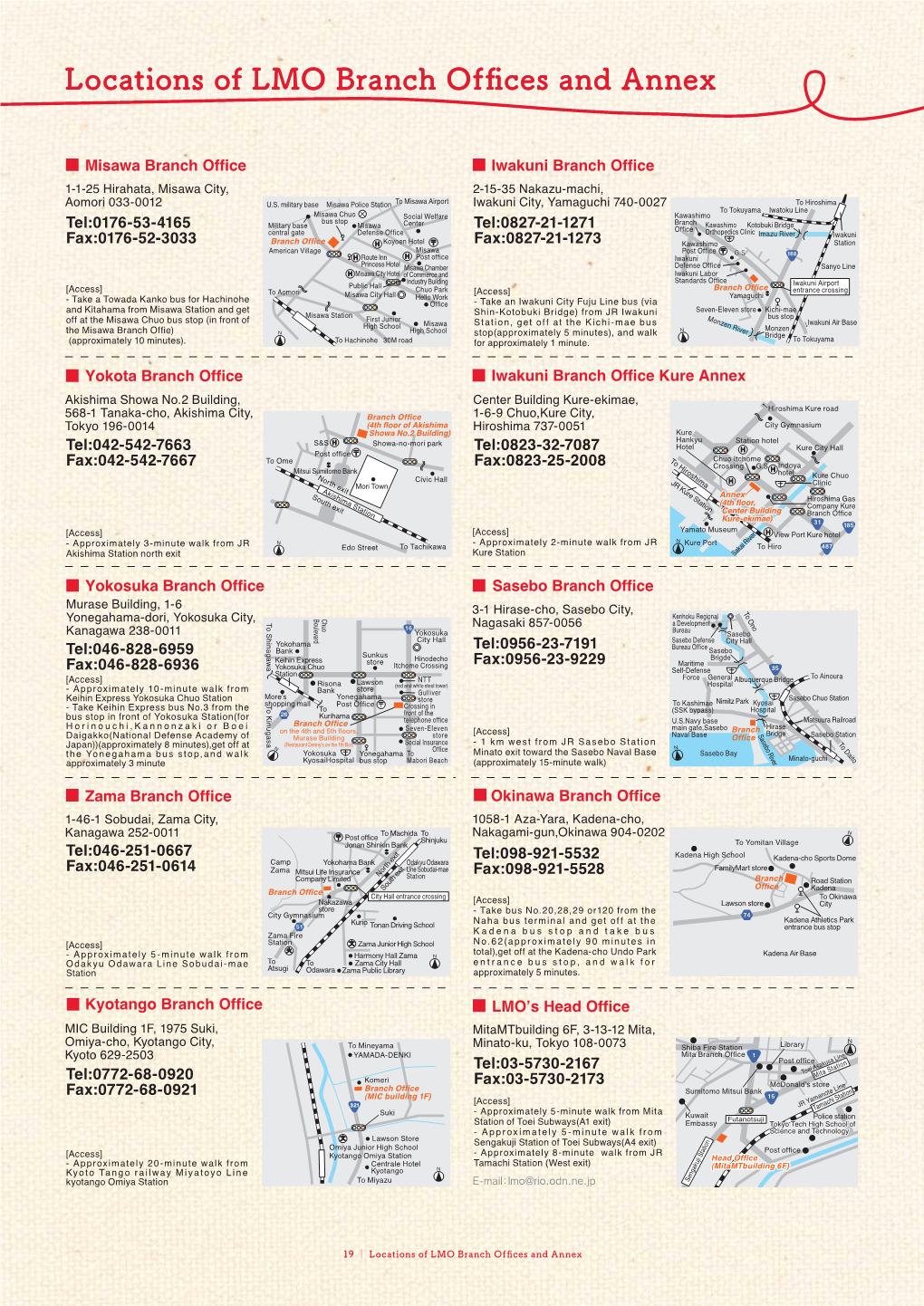 Es Locations of LMO Branch Offices and Annex