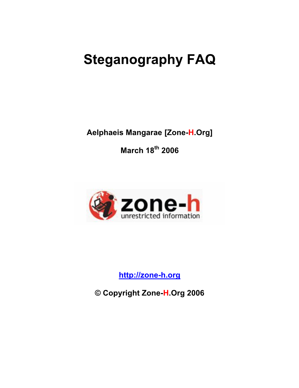 Steganography FAQ