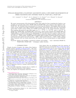 Arxiv:1809.00314V1 [Astro-Ph.EP] 2 Sep 2018 Baddison2005@Gmail.Com That Have Never Experienced Chaotic Migration