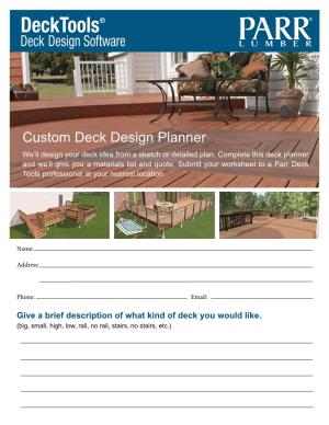 Custom Deck Design Planner We’Ll Design Your Deck Idea from a Sketch Or Detailed Plan