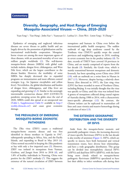 Diversity, Geography, and Host Range of Emerging Mosquito-Associated Viruses — China, 2010–2020
