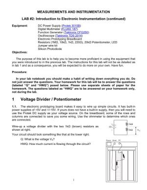 1 Voltage Divider / Potentiometer