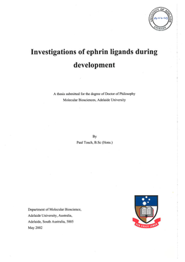 Investigations of Ephrin Ligands During Development