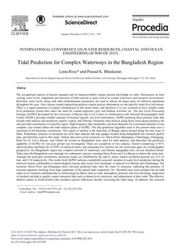 Tidal Prediction for Complex Waterways in the Bangladesh Region