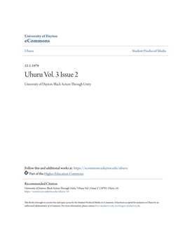 Uhuru Vol. 3 Issue 2 University of Dayton