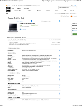 Dell Studio 14 (S540504IN8) Dell Studio 14 1 from Rs.43,875.51 (S540504IN8) Excluding Tax and Delivery from Excluding Tax and Delivery Print Summary