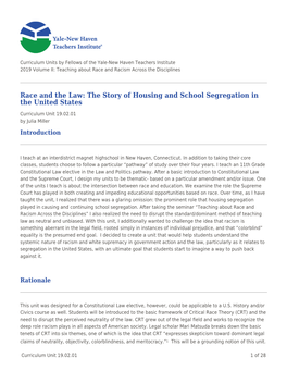 Race and the Law: the Story of Housing and School Segregation in the United States