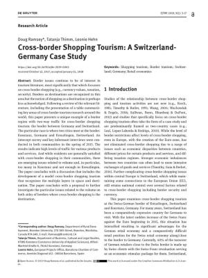 Cross-Border Shopping Tourism: a Switzerland- Germany Case Study