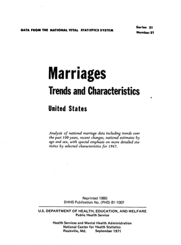 Marriages Trendsandcharacteristics S United States