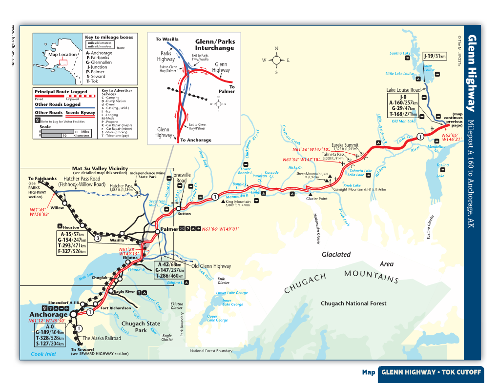 Glenn Highway Milepost a 160 to Anchorage, AK