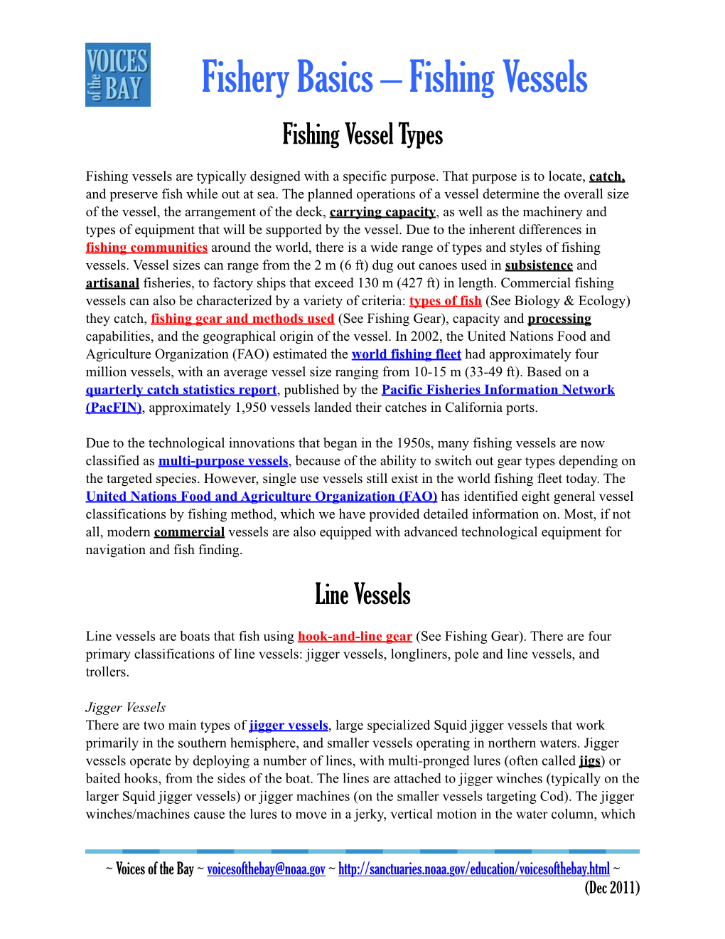 Fishery Basics – Fishing Vessels Fishing Vessel Types