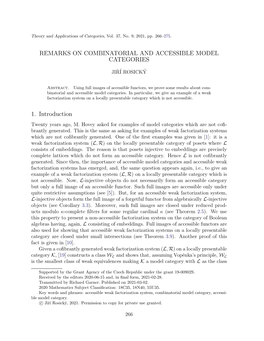 Remarks on Combinatorial and Accessible Model Categories