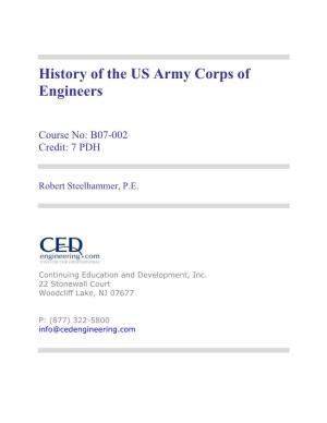 History of the US Army Corps of Engineers