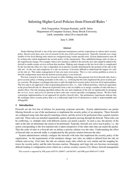 Inferring Higher Level Policies from Firewall Rules ∗