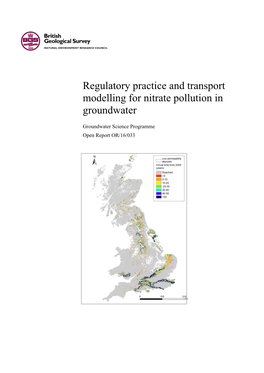 Regulatory Practice and Transport Modelling for Nitrate Pollution in Groundwater