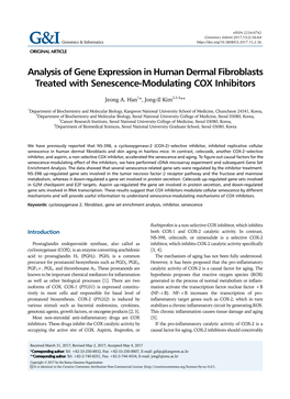 Analysis of Gene Expression in Human Dermal Fibroblasts Treated with Senescence-Modulating COX Inhibitors
