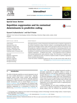Repetition Suppression and Its Contextual Determinants in Predictive Coding
