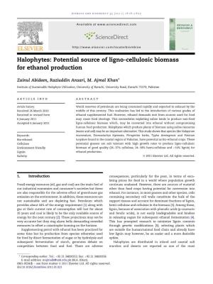Potential Source of Ligno-Cellulosic Biomass for Ethanol Production