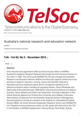 Australia's National Research and Education Network