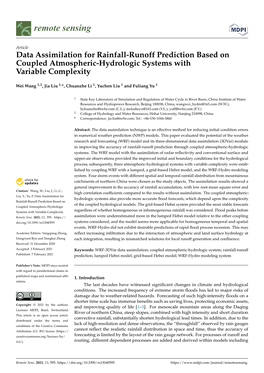 Data Assimilation for Rainfall-Runoff Prediction Based on Coupled Atmospheric-Hydrologic Systems with Variable Complexity