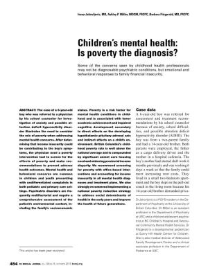Children's Mental Health