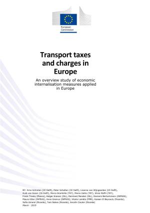 Transport Taxes and Charges in Europe an Overview Study of Economic Internalisation Measures Applied in Europe