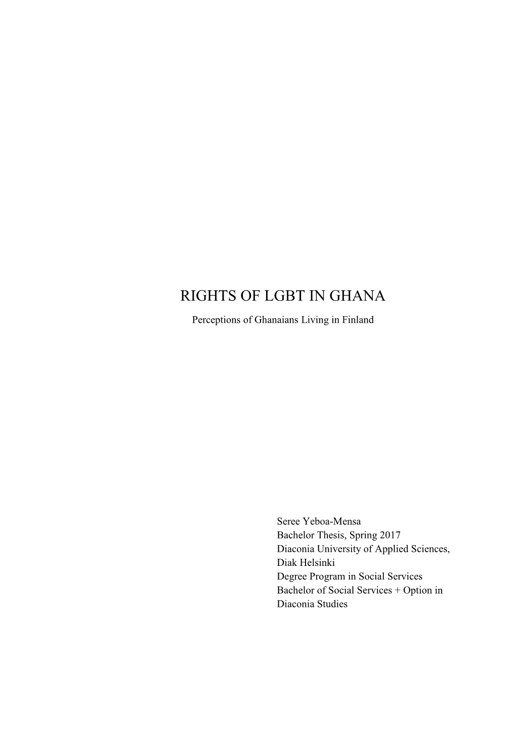 Rights of Lgbt in Ghana