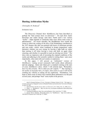 Busting Arbitration Myths