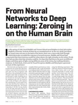 From Neural Networks to Deep Learning: Zeroing in on the Human Brain