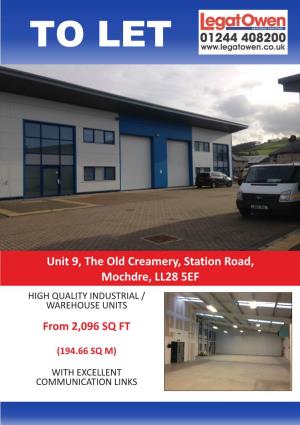 Mochdre,CHANGE) LL28 5EF HIGH QUALITY INDUSTRIAL / WAREHOUSE UNITS from 2,096 SQ FT