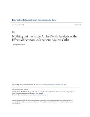 An In-Depth Analysis of the Effects of Economic Sanctions Against Cuba Christy M