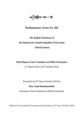 Parliamentary Series No. 203