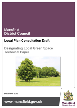 Designating Local Green Space Technical Paper, 2015