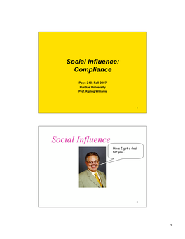 Social Influence: Compliance