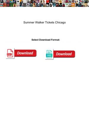 Summer Walker Tickets Chicago