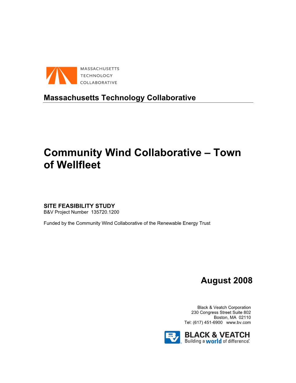 Community Wind Collaborative – Town of Wellfleet