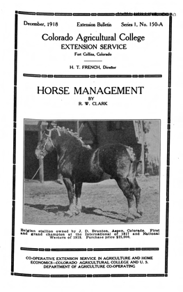 Horse Management by R