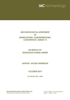 Archaeological Assessment at Diswellstown, Carpenterstown, Castleknock, Dublin 15
