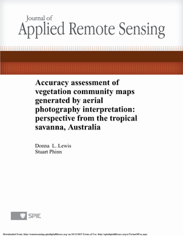 Accuracy Assessment of Vegetation Community Maps Generated by Aerial Photography Interpretation: Perspective from the Tropical Savanna, Australia