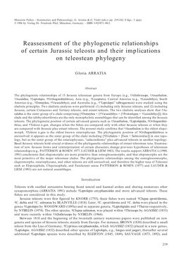 Reassessment of the Phylogenetic Relationships of Certain Jurassic Teleosts and Their Implications on Teleostean Phylogeny