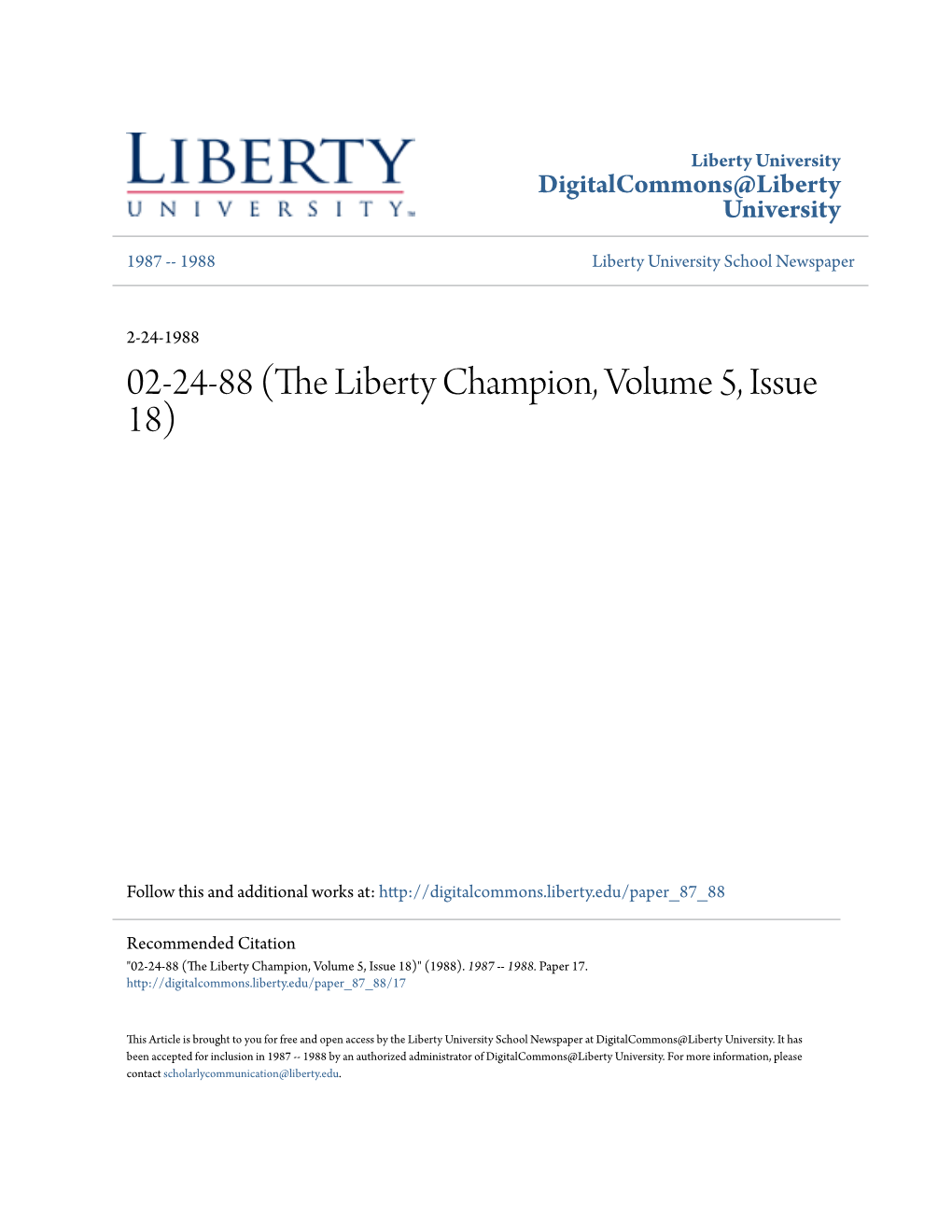 The Liberty Champion, Volume 5, Issue 18)