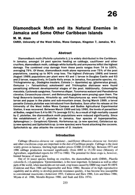 Diamondback Moth and Its Natural Enemies in Jamaica and Some Other Caribbean Islands M